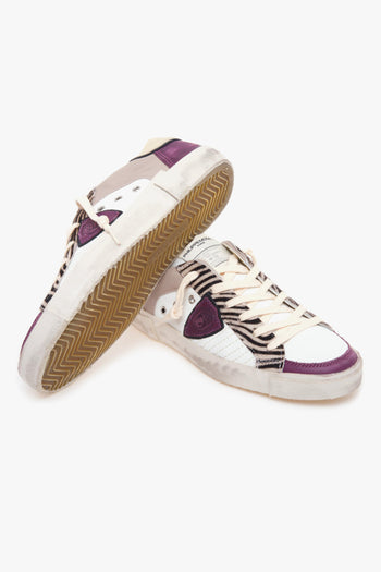 Sneaker PRSX in pelle con inserti cavallino zebrato - 4