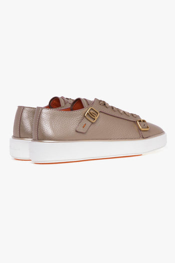 Sneaker in pelle martellata con fibbie - 3