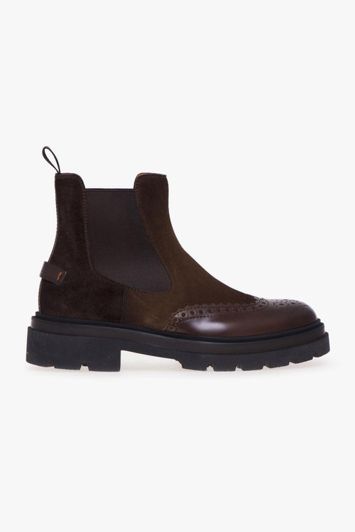 Chelsea boot in pelle e camoscio