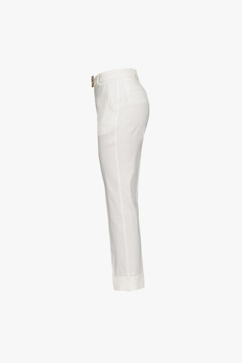 Pantalone in lino stretch con cintura Love Birds - 2