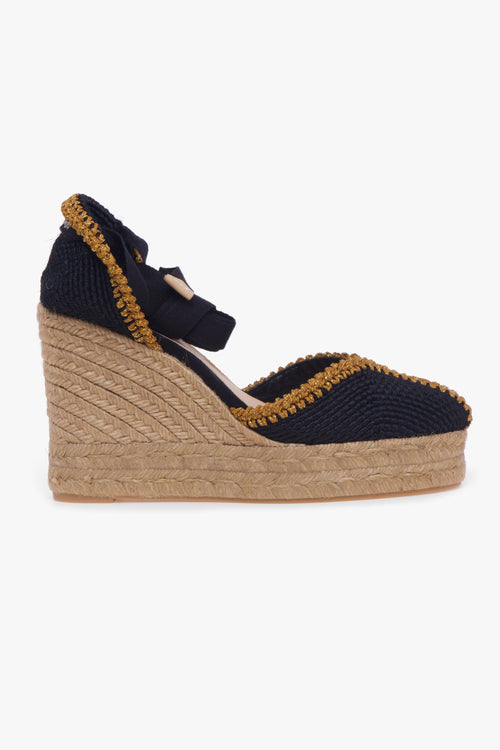 Espadrillas Coeur in tesssuto fantasia con zeppa 110 mm