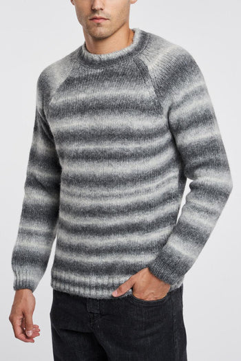 Maglione girocollo in alpaca con motivo righe - 4