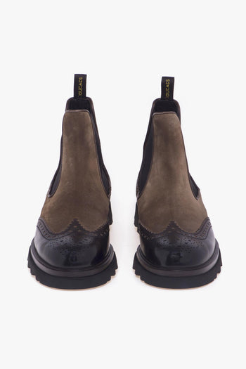 Chelsea boot in pelle spazzolata e camoscio - 5