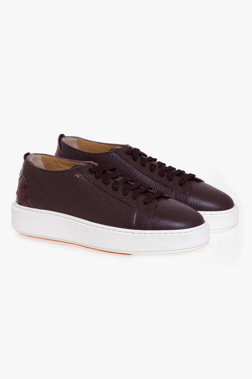 Sneaker in pelle con tallone intrecciato - 2