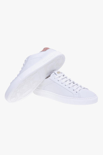 Sneaker in pelle con talloncino in cocco laminato - 4