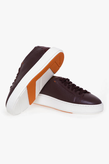 Sneaker in pelle con tallone intrecciato - 4