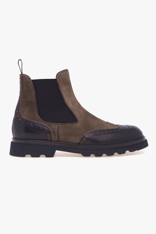 Chelsea boot in pelle spazzolata e camoscio