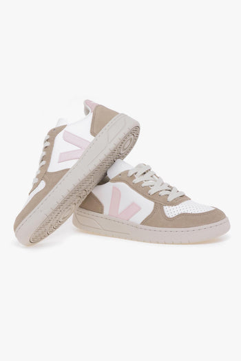 Sneaker V-10 in pelle e camoscio - 4