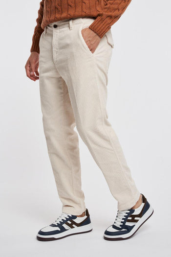 Pantalone chino carrot fit in cotone 500 righe - 4