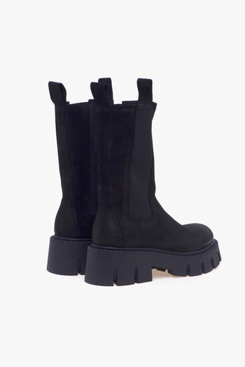 Chelsea boot in camoscio ingrassato con maxi platform - 3