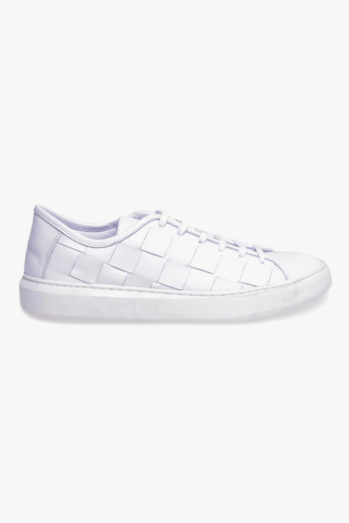 Sneaker in pelle con maxi intreccio - 1