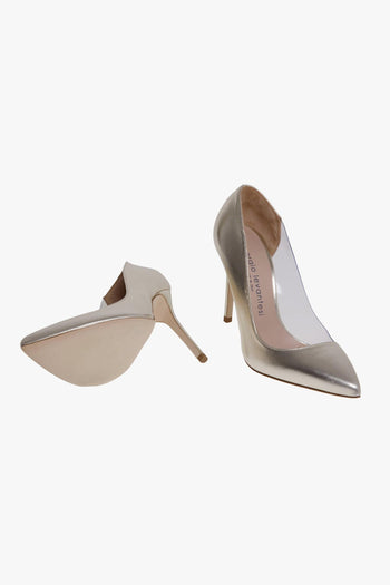 Decollete' in pelle laminata con scollo interno in plexi - 4