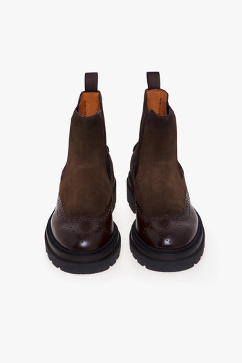 Chelsea boot in pelle e camoscio - 5