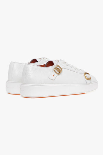 Sneaker in pelle martellata con fibbie - 3