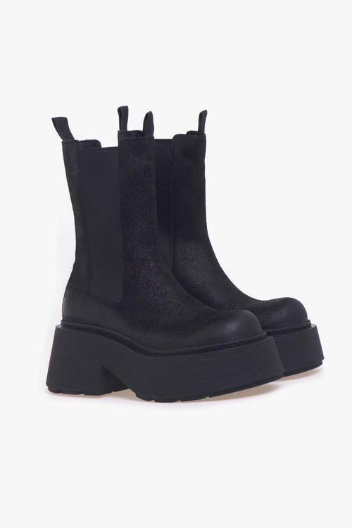 Chelsea boot in camoscio ingrassato con maxi platform - 2