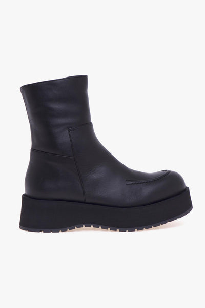 Tronchetto in pelle con cucitura norvegese