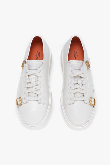 Sneaker in pelle martellata con fibbie - 5