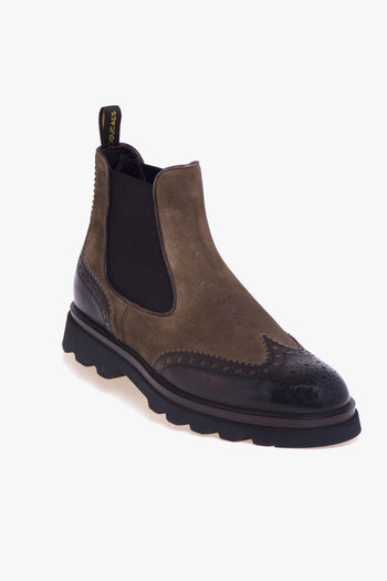 Chelsea boot in pelle spazzolata e camoscio - 4