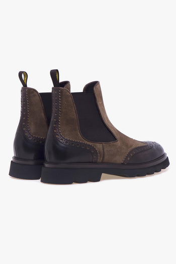 Chelsea boot in pelle spazzolata e camoscio - 3