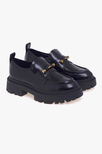 Mocassino in pelle spazzolata con morsetto piercing - 2
