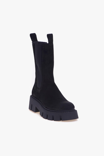 Chelsea boot in camoscio ingrassato con maxi platform - 4