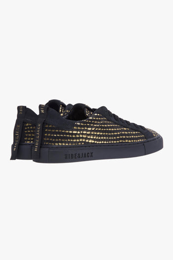 Sneaker in pelle stampa rettile con dettagli gold - 3