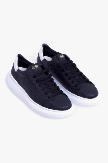 Sneaker in pelle stampata con suola oversize - 5