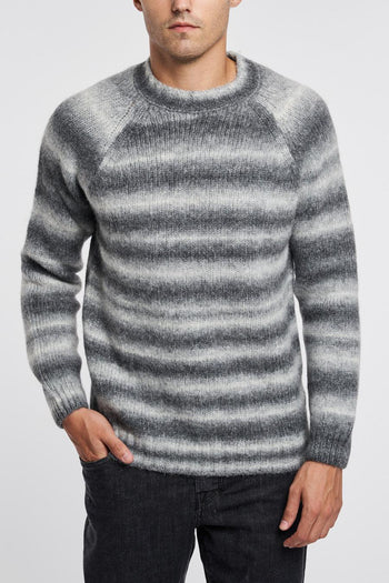 Maglione girocollo in alpaca con motivo righe - 3