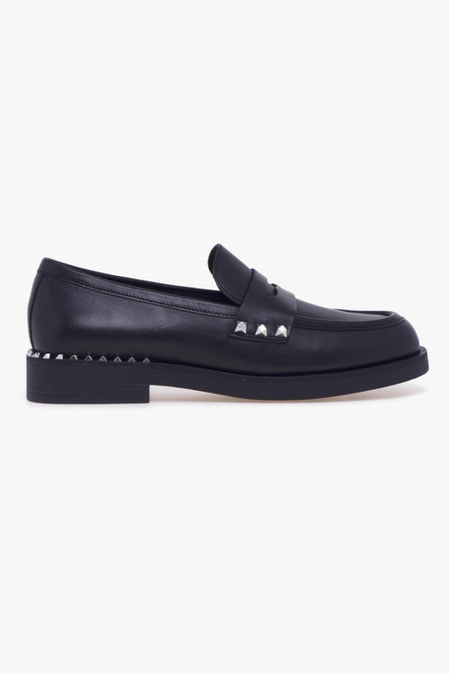 Mocassino in pelle con borchie