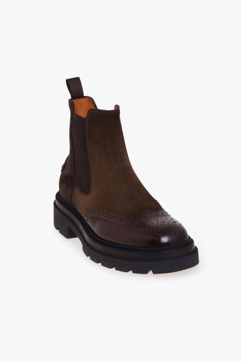 Chelsea boot in pelle e camoscio - 4