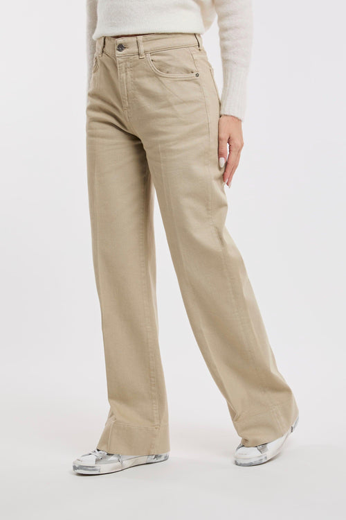 Pantalone palazzo in cotone effetto denim - 2