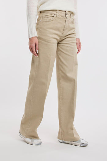 Pantalone palazzo in cotone effetto denim - 4