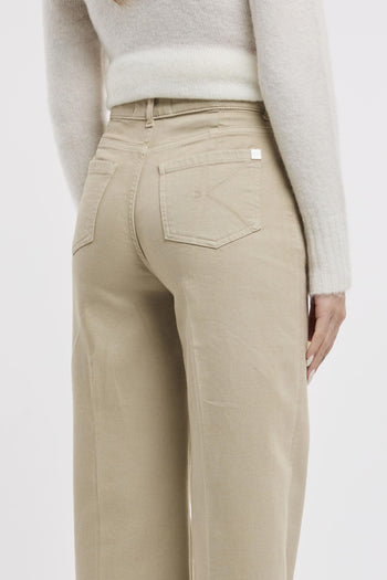 Pantalone palazzo in cotone effetto denim - 7