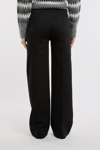 Pantalone palazzo in cotone effetto denim - 6