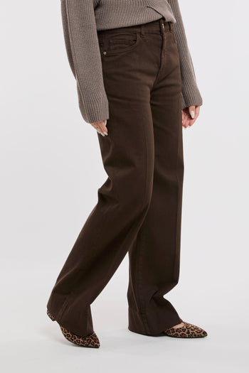 Pantalone palazzo in cotone effetto denim - 4