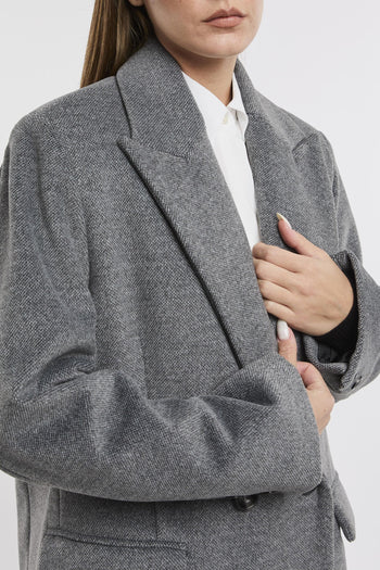 Cappotto lungo doppio petto Jeans in misto viscosa - 8