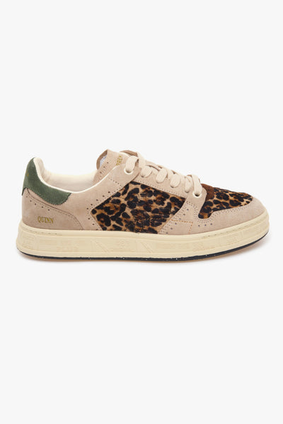 Sneaker Quinn in camoscio e cavallino maculato