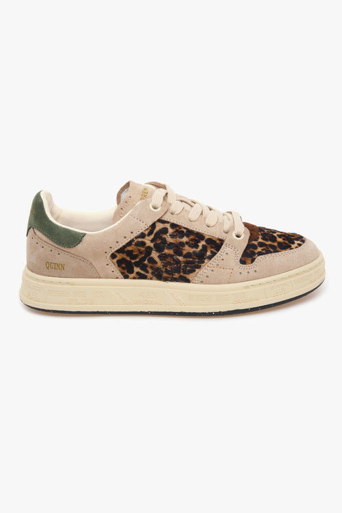 Sneaker Quinn in camoscio e cavallino maculato