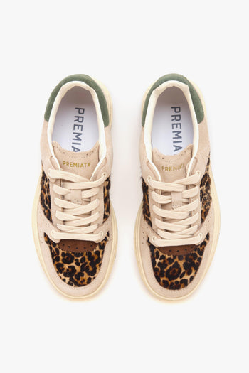 Sneaker Quinn in camoscio e cavallino maculato - 5