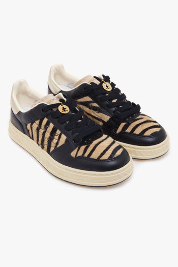 Sneaker Quinn in pelle e cavallino zebrato - 2