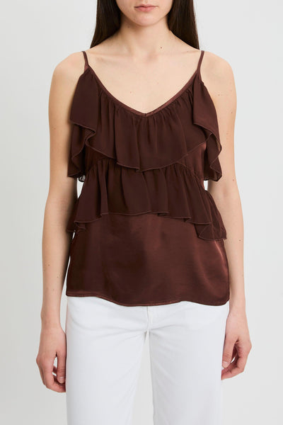 Top in viscosa con volant