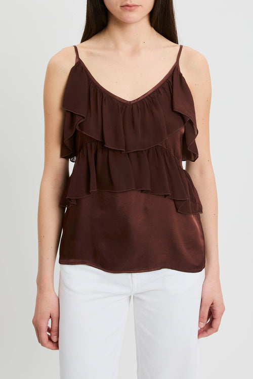 Top in viscosa con volant