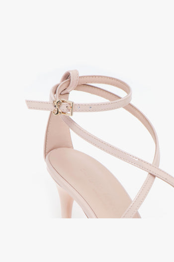 Sandalo in vernice con cinturini incrociati e tacco 105 mm - 4
