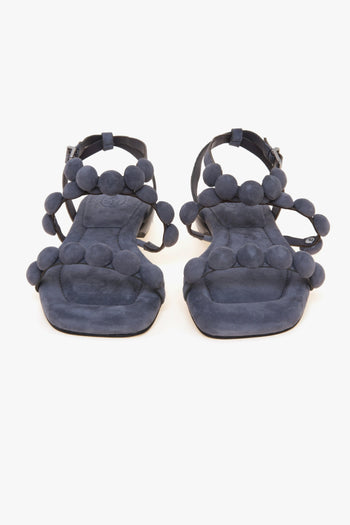 Sandalo flat regy in camoscio con mezze sfere rivestite - 5