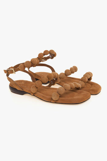Sandalo flat regy in camoscio con mezze sfere rivestite - 2