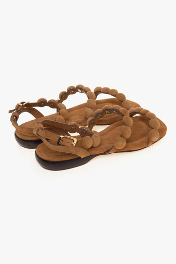 Sandalo flat regy in camoscio con mezze sfere rivestite - 3