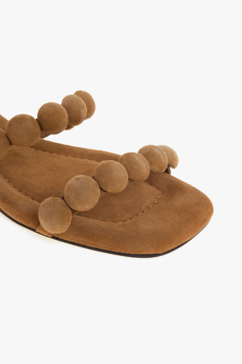 Sandalo flat regy in camoscio con mezze sfere rivestite - 4