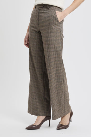 Pantalone flared con motivo a quadri - 2