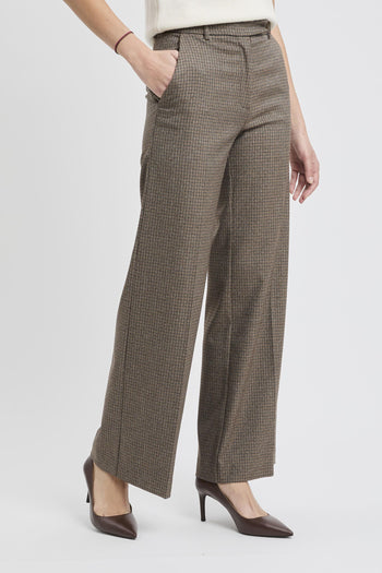 Pantalone flared con motivo a quadri - 4