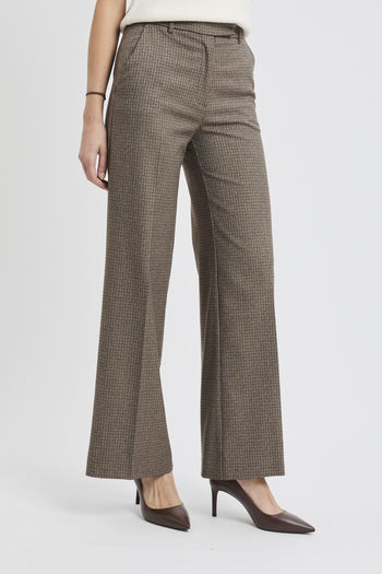 Pantalone flared con motivo a quadri - 5